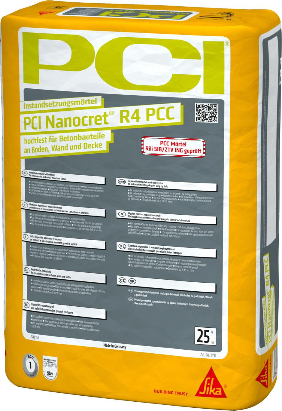 PCI Nanocret R4 reparatiemortel grijs 25 kg van PCI Augsburg