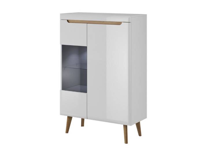 MOEBLO Standvitrine EGON 53 (Schrank Glasvitrine Einlegeböden Dekoration) 90x134x40