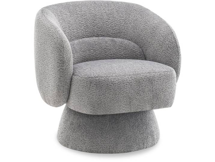 Fauteuil Pivotant En Tissu Bouclette \ franklin\ - 74 X 75 X 75 Cm - Gris