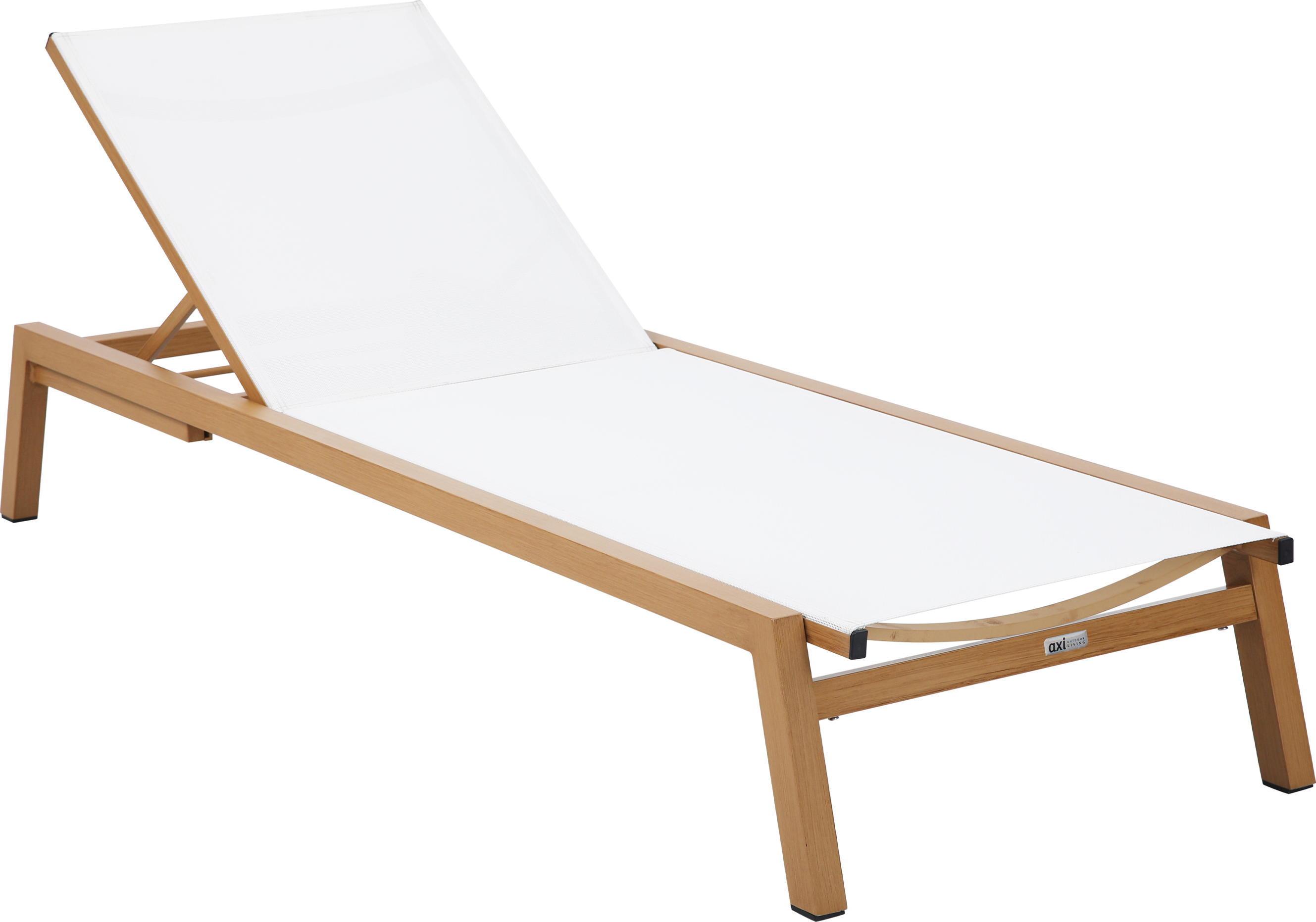 AXI Logan Gartenliege in Holz Look / Creme | Sonnenliege aus Aluminium mit verstellbarer Rücklehne - 5 Positionen | Sonnenbett / Liege für Draußen / Garten