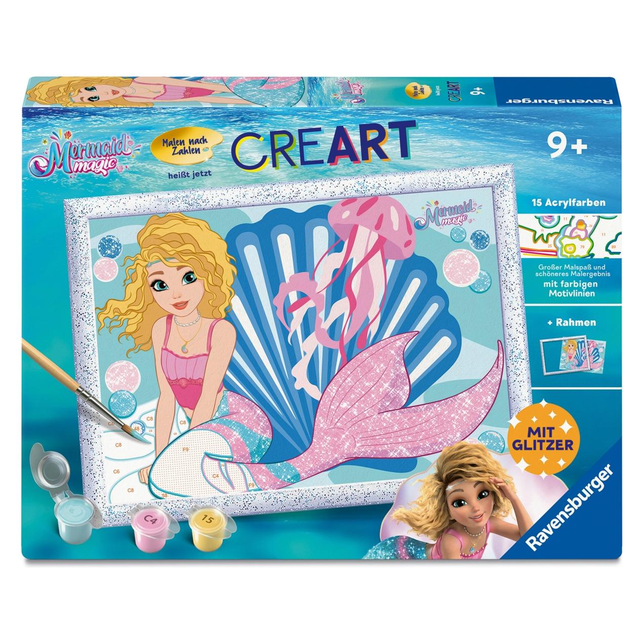 Ravensburger CreArt, Malen nach Zahlen Kinder Mermaid Magic - Merlinda (4005555231905-4005555231905)