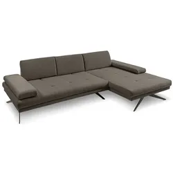 SOMETA Ecksofa Fly Stoff Grau Taupe