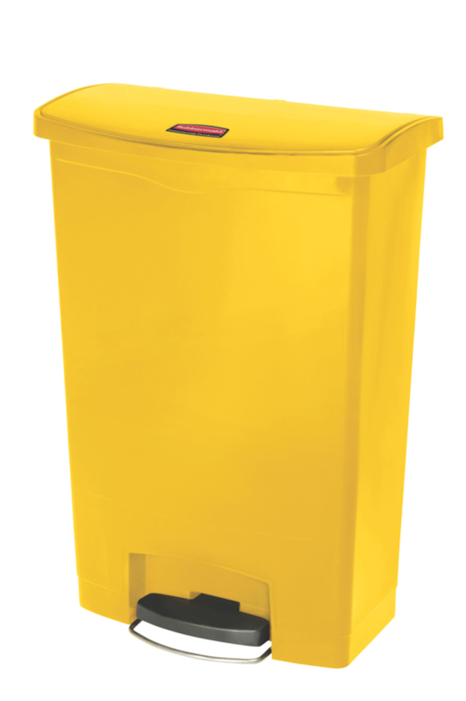 Rubbermaid Slim Jim Step On Container Front Step Pedal-Abfalleimer | 90 Liter, HxBxT 82,6x35,3x75cm | Polyethylen | Gelb