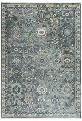 Alora Decor Mila Grey Floral Traditional Border Hand-tufted Wool Blend Rug