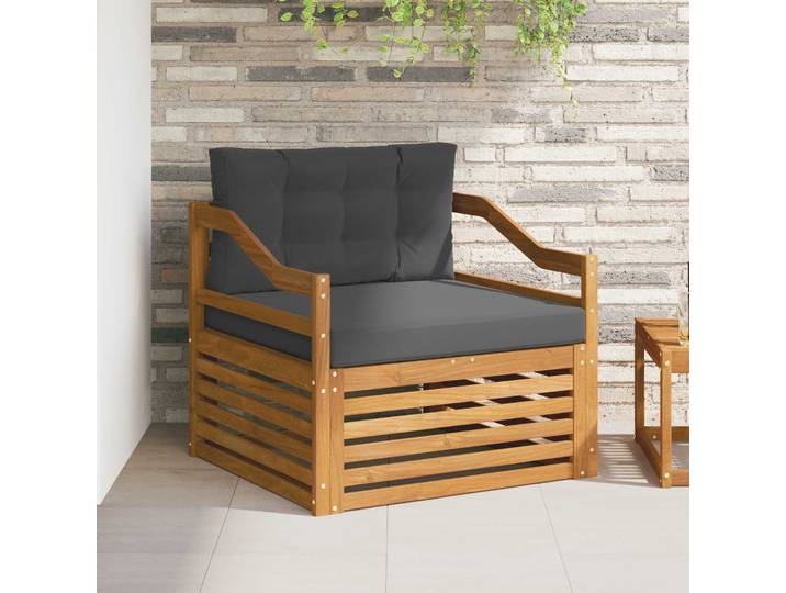vidaXL Outdoor-Sofa Natur und Anthrazit