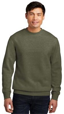 District DT6104 V.I.T. Fleece Crew T-Shirt in Heathered Olive size 4XL   Cotton