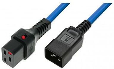 Microconnect Power Cord C19 IEC Lock to C20 16A - 3m Blue