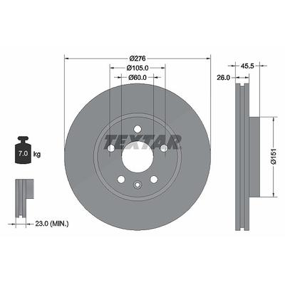 Textar Bremsscheibe [Hersteller-Nr. 92198903] für Opel, Vauxhall, Chevrolet