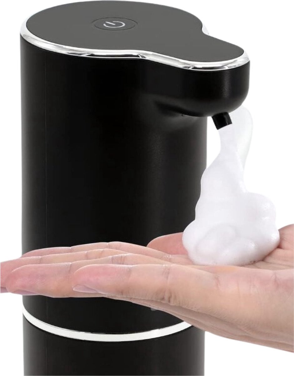 Automatische wandmontage zeepdispenser met infrarood sensor, USB-oplaadbaar en IPX5 waterdicht, zwart