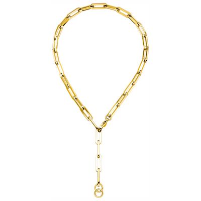 Kette ohne Anhänger JOBO "Paperclip variabel 7 mm", gold (goldfarben), Halsketten, Damen, Edelstahl, L: 55, Edelstahl goldfarben beschichtet 55 cm