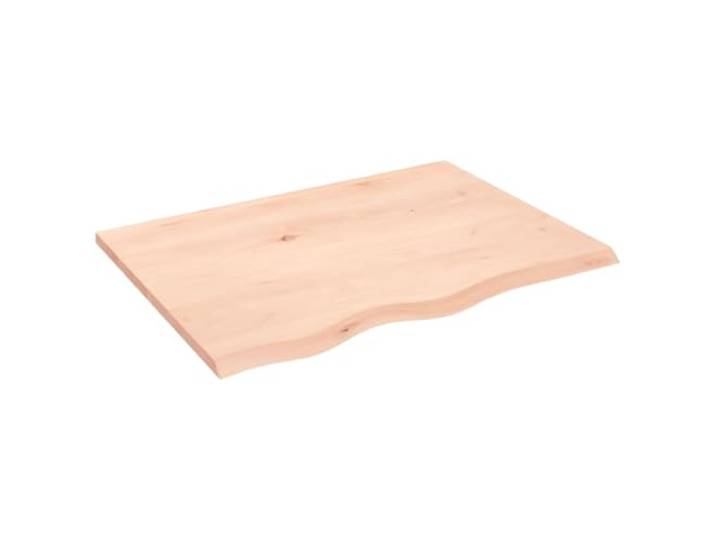 KLGBNCVE Tischplatte 80x60x2 cm Massivholz Eiche Unbehandelt Naturkante, Handgefertigt, DIY-Tischplatte, Vielseitig Kombinierbar