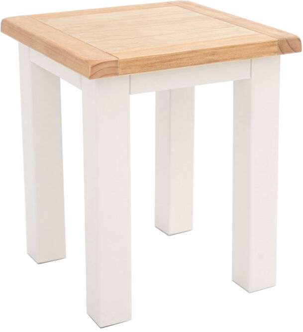 Three Posts Pompey Four Leg Square Side Table Waxed Pine 47cm H X 40cm W X 40cm D