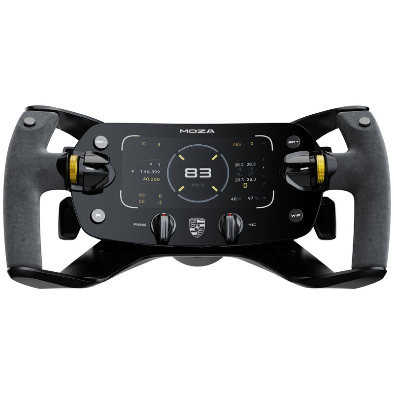 MOZA Porsche MISSION R Simracing-Lenkrad, 5,4"-Zoll-OLED-Display, Offizielles Replikat - schwarz