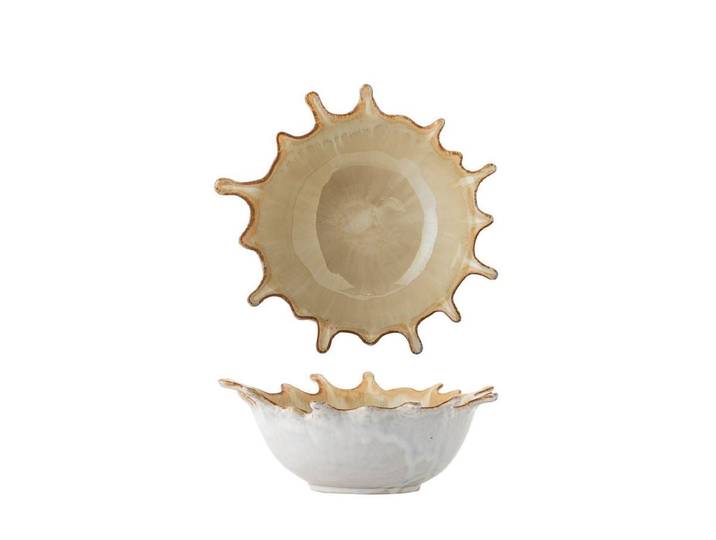 Schale Mata – Steingut mit reaktiver Glasur - Gold - Luxusbetten24