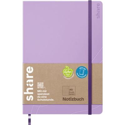 share Notizbuch A5 punktkariert lavendel