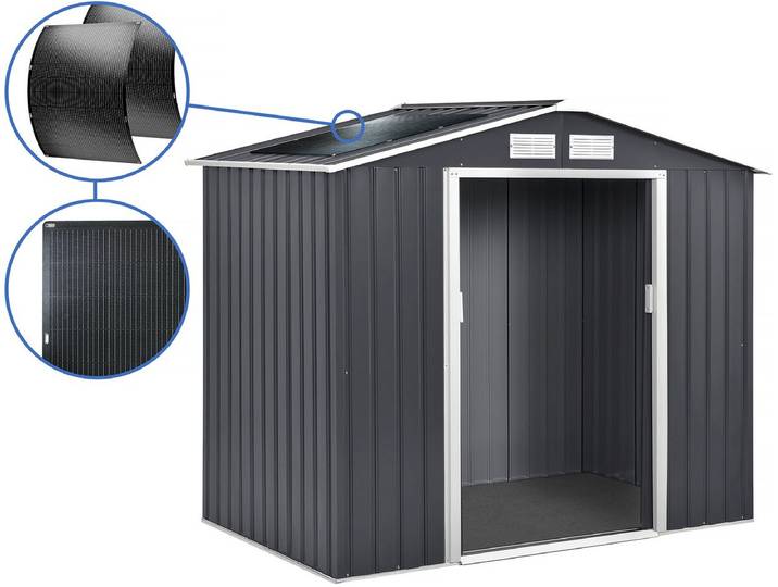 Abri de jardin métal - Vegas - 4.07 m² avec panneaux solaires