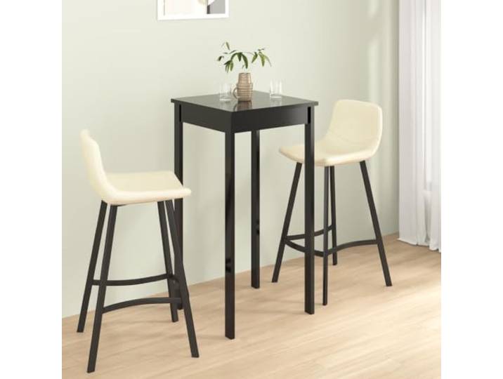 HEFZGDB Bartisch MDF Schwarz 55x55x107 cm Stehtisch Moderner Küchentisch für kleine Wohnungen mit einfacher Montage und pflegeleichter Oberfläche