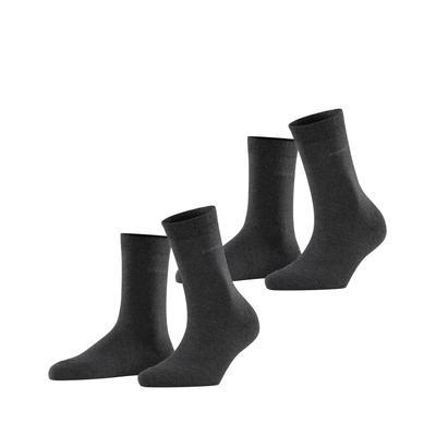 Socken ESPRIT "Basic Easy", Damen, Gr. 39-42, Sockengröße, grau (anthra.mel), Baumwollmischung, unifarben, Socken Socken, ohne einschneidendes Bündchen, Basic-Socke, Uni-Strümpfe atmungsaktiv