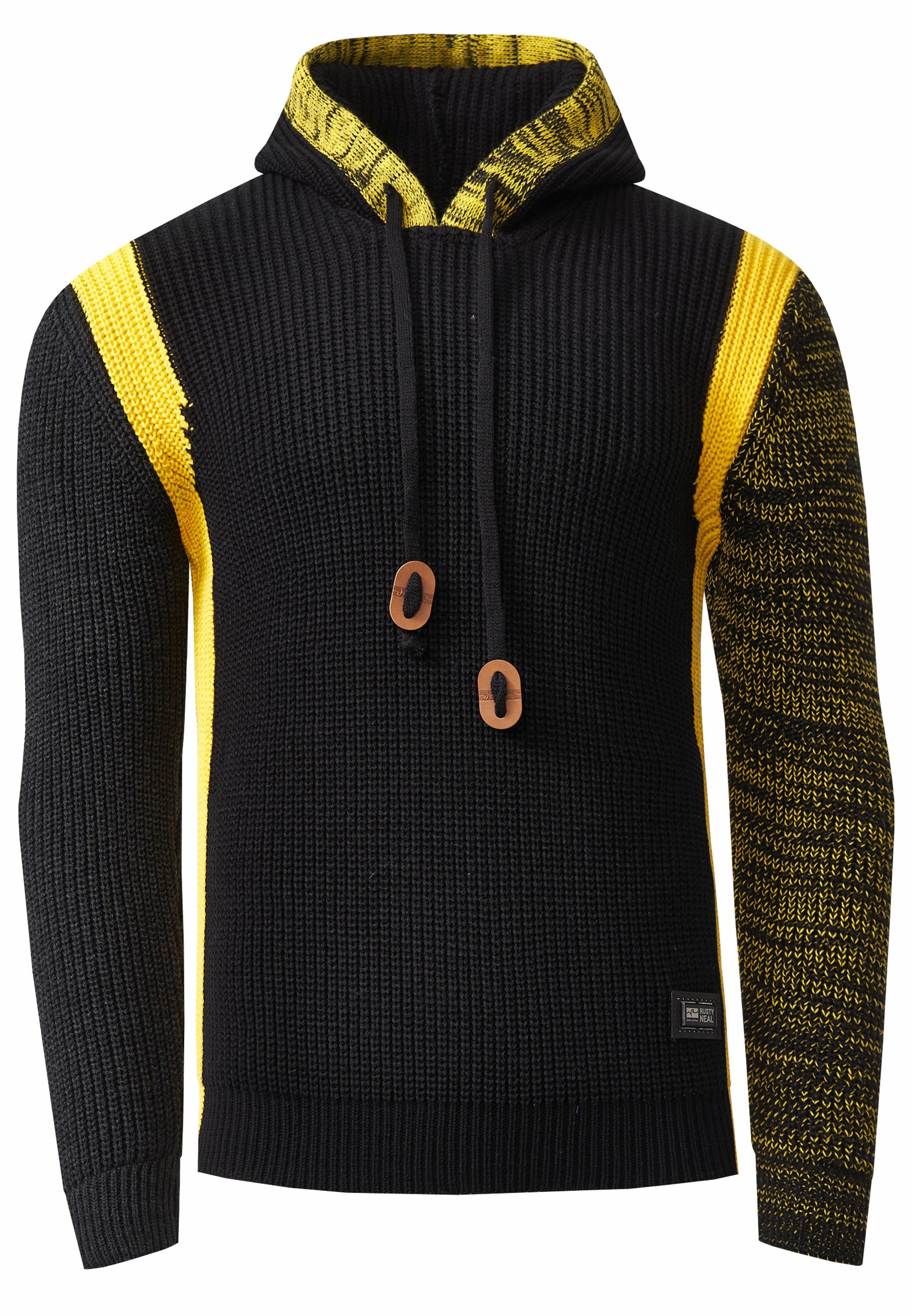 Kontrast Grobstrick Kapuzenpullover