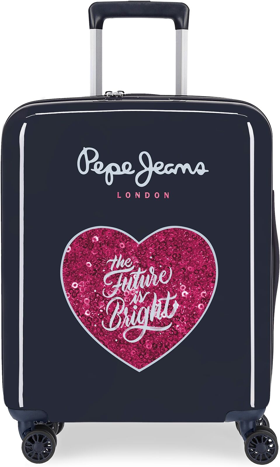 Pepe Jeans Maleta de cabina Bright rígida con capacidad de 34L. Azul marino
