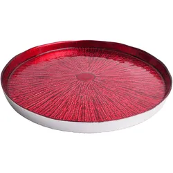 Deko-Teller mit Rand (DH 32x2,40 cm) - rot - DH 32x2,40 cm