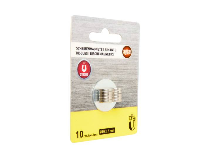 Ayce Scheibenmagnete Stark ⌀ 10 mm 10 Stück