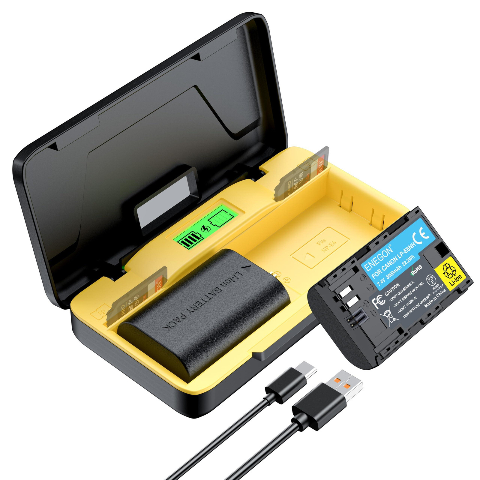 Selius 20W Dual Battery Storage Snelladerset met 2x 3000mAh voor camera's