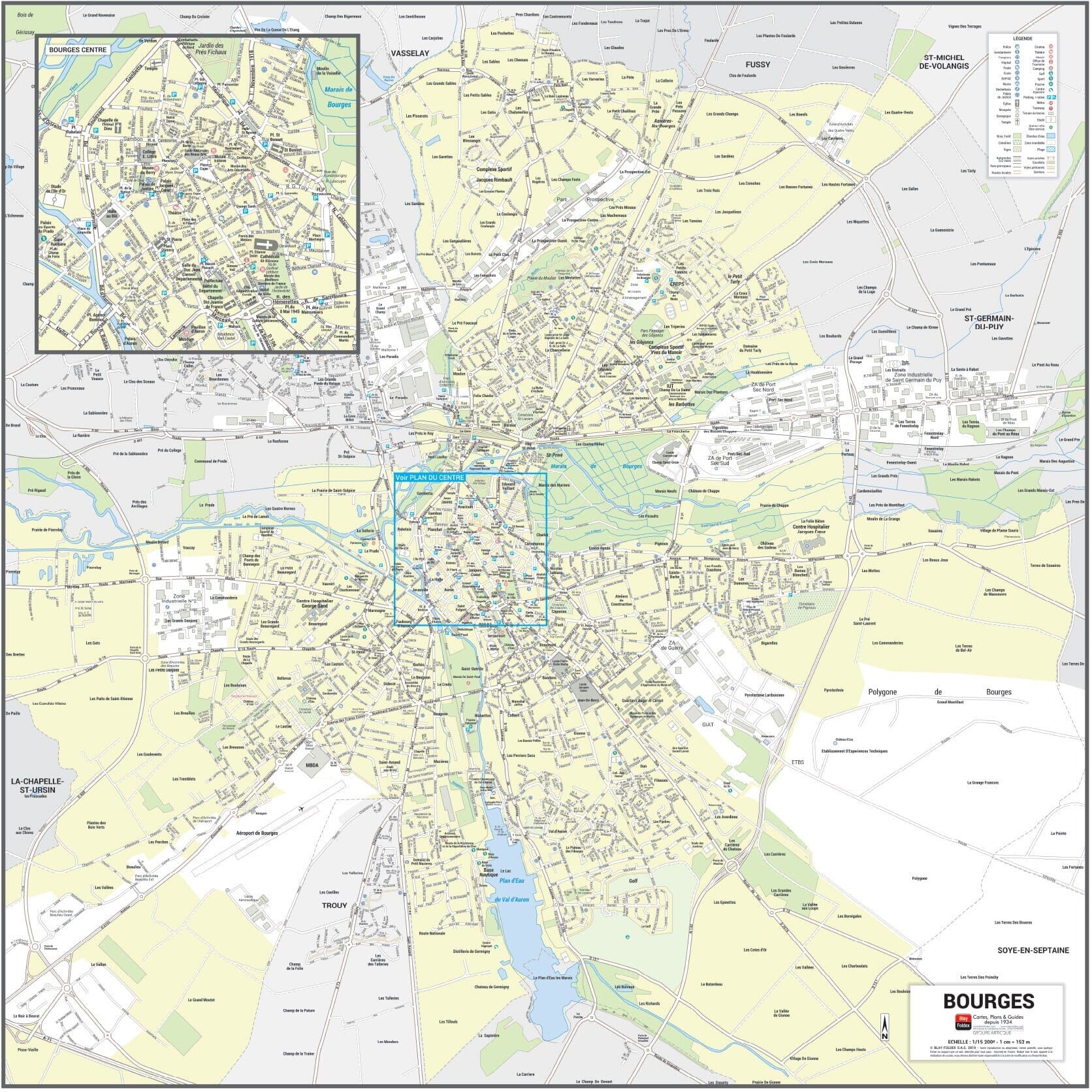 Poster de ville - Bourges (70 x 70 cm)   Blay Foldex - PVC 3 mm