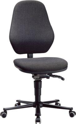 Labordrehstuhl LEANOS 9138, mit Rollen, Stoffpolster, Duotec schwarz meliert