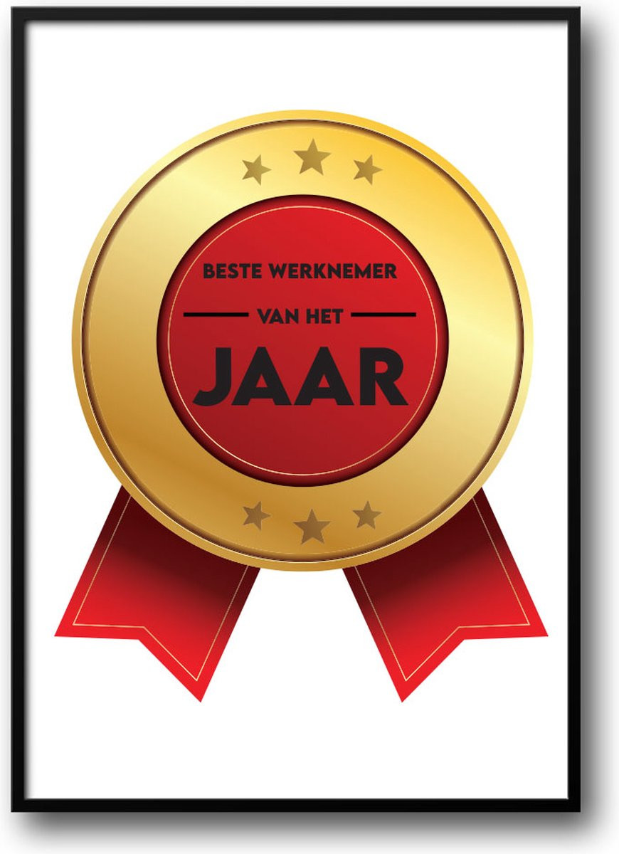 Beste werknemer van het jaar fotolijst met glas, 50 x 70 cm