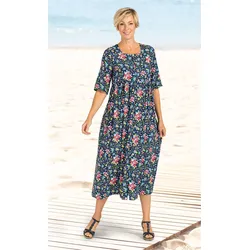Viskose-Kleid in Druck marine in Größe 44 von DW-Shop, Marine, 44