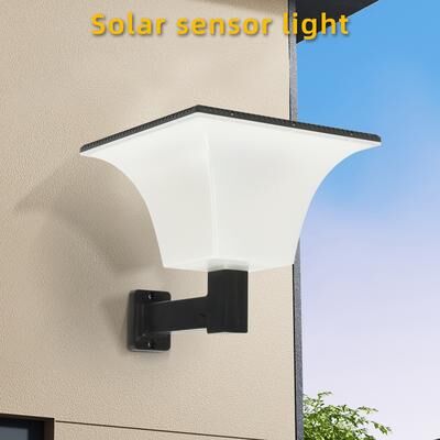 Youfap Market Outdoor Waterproof Solar Stigma Light With Radar Sensor, Solar Wall LED Lights For Porch, Garage, Entryway warm White 4000k