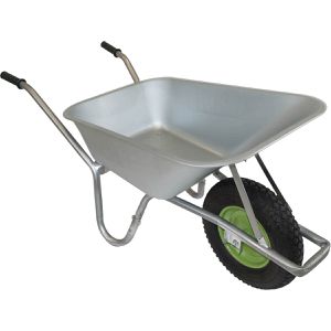 Trutzholm Schubkarre 41470, Tragkraft 250 kg, mit Luftbereifung, verzinkte Stahlmulde, 100 Liter