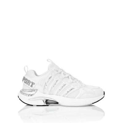 Sneaker PLEIN SPORT "Low-Top-Sneaker", Herren, Gr. 42, Normalschaft, weiß (01, weiß), Schuhe Sneaker