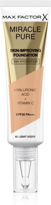 Max Factor Miracle Pure Skin Langtidsholdbar foundation SPF 30 Skygge 40 Light Ivory 30 ml