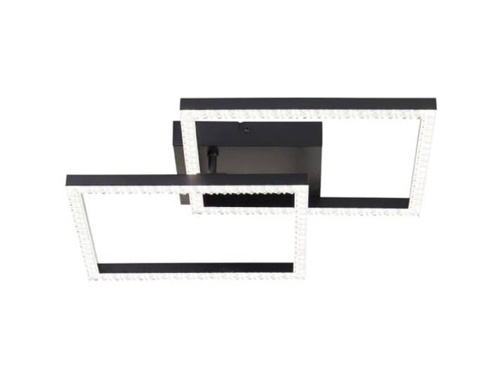 Brilliant LED Deckenleuchte in schwarz - Deckenlampe im modernen Design mit Kristallelementen - zwei quatratische Lichtelemente (eins verstellbar) - neutralweiße Lichtfarbe (4000 Kelvin) & 2700 Lumen