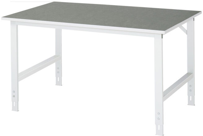 Table de travail Tom Rau LxPxH 1250x1000x760-1080mm, plateau de travail en linoléum (06-625L10-12.12)