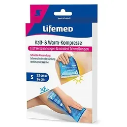 Lifemed Kalt- & Warm-Kompresse 140x130mm, Größe S, Blau - Flexibel, Gelfüllung, Vielseitig Einsetzbar, 1 Stück