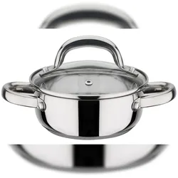 GSW Mini-Bratentopf mit Glasdeckel 14 cm Montreal / 0,9 Ltr., induktionsgeeignet, backofengeeignet bis 240°C