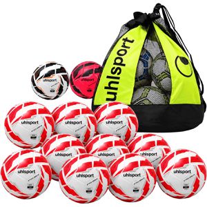 uhlsport Fußball Attack Ballpaket, FIFA Quality Pro, 13-teilig, Größe 5, 430 Gramm, bunt, mit Ballsack, Spiel- & Trainingsball
