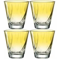 Leonardo Trinkglas Twist 215 ml, 4 Stück, Trinkgläser, Gelb