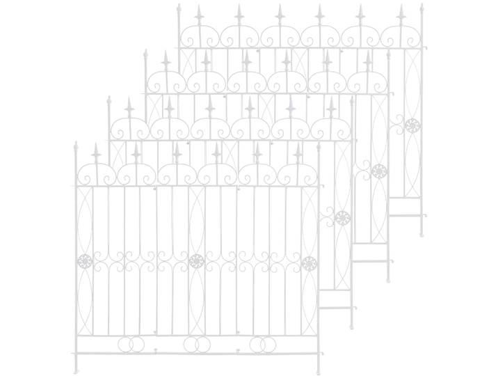 CLP 4er Set Gartenzäune Mangold Steckzaun Landhausstil Rankzaun Garten Terrasse Farbe weiß