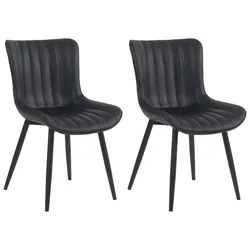CLP 2er Set Stühle Largo Kunstleder   Farbe: schwarz, Material: Kunstleder