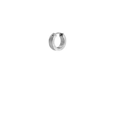 Single-Creole DIESEL "Schmuck Geschenk Edelstahl Ohrringe EARRING", silber (edelstahlfarben), Ohrringe, Damen, 14mm, Edelstahl