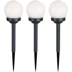3er Set LED Außen Solar Lampen Kugel Design Erd Spieß Steck Leuchten Garten Weg Beleuchtung