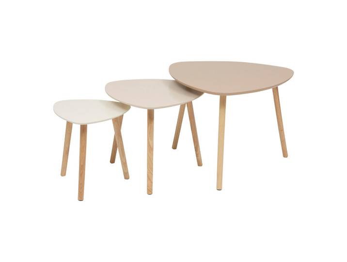 Atmosphera Createur d´interieur Couchtische 3er-Set Mileo Beige, 60x45x60 cm, Wohnzimmer, Wohnzimmertische, Couchtische