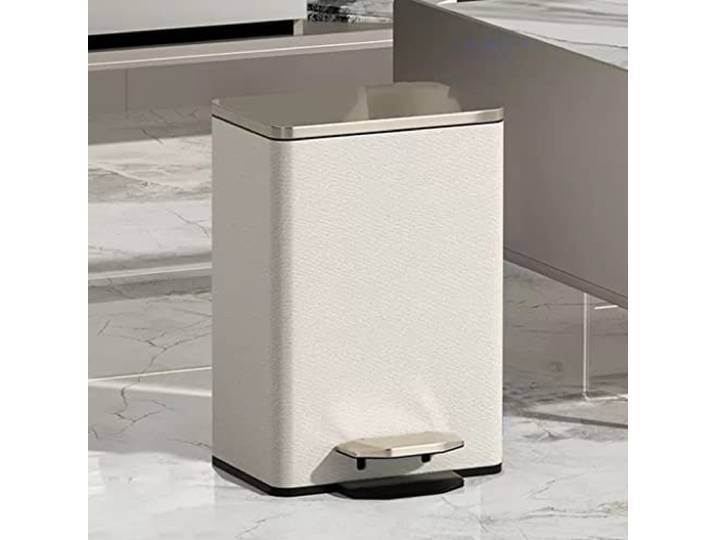 Mülltonnen， Edelstahl Treteimer herausnehmbarer Einsatz Küche(Beige -9l)