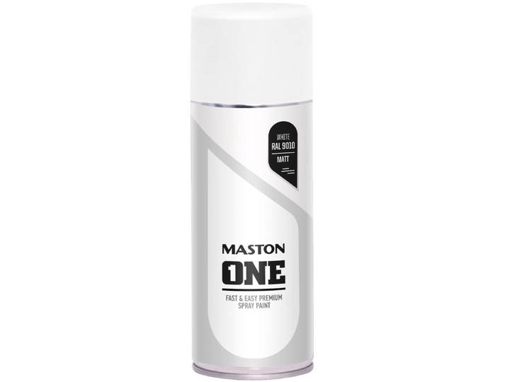 Maston ONE - spuitverf - mat - wit (RAL 9010) - 400 ml - spuitbus verf