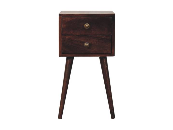 NACHTTISCH California Walnuss-Finish, 2 Schubladen, Dunkelbraun