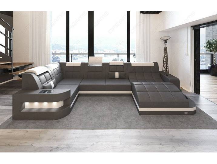 Mini Sofa Relax Wave U-Form in Leder